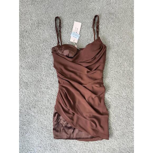 Oh Polly Brown Mini Dress - Picture 2 of 8